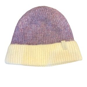 pacas Women’s Baby Alpaca Blend Winter Lilac and Ivory Hat/Beanie